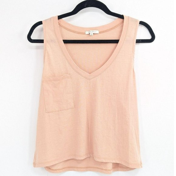 Z Supply The Skimmer Cropped Pocket Tank Top L - Picture 3 of 8